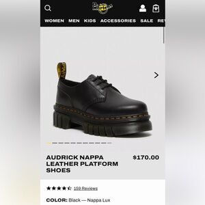 Dr marten black nappa leather platform oxfords size 10